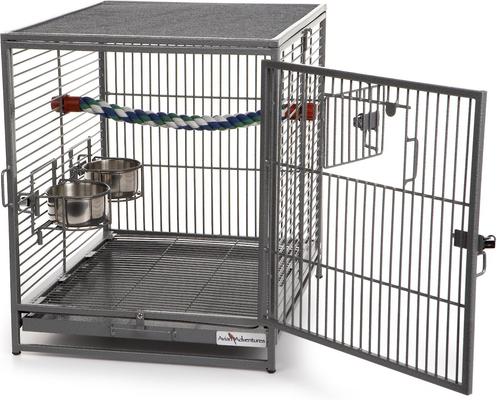 Show full view: MidWest Poquito Avian Hotel Travel Carrier Bird Cage, Platinum slide 2 of 4