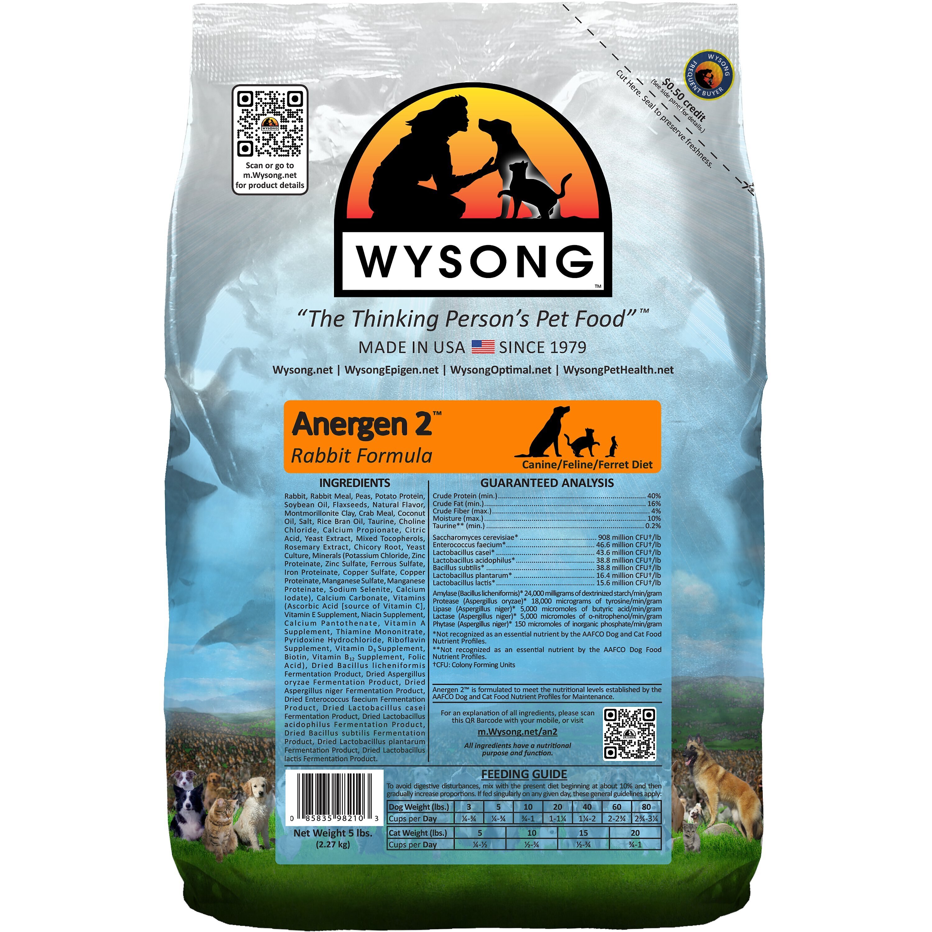 WYSONG Anergen 2 Rabbit Formula Dry Dog Cat Ferret Food reviews Chewy