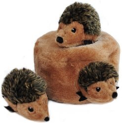 ZippyPaws Burrow Squeaky Hide & Seek Plush Dog Toy, Hedgehog Den