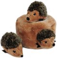 ZippyPaws Burrow Squeaky Hide & Seek Plush Dog Toy, Hedgehog Den, Puzzle Set
