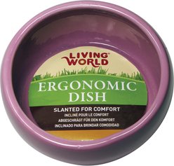 Living World Pink Ergonomic Small Pet Dish, Small