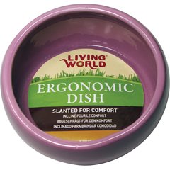 Living World Pink Ergonomic Small Pet Dish, Small