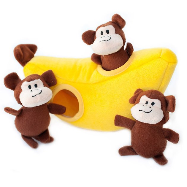 ZippyPaws Burrow Squeaky Hide & Seek Plush Dog Toy, Aquarium 'n Fish