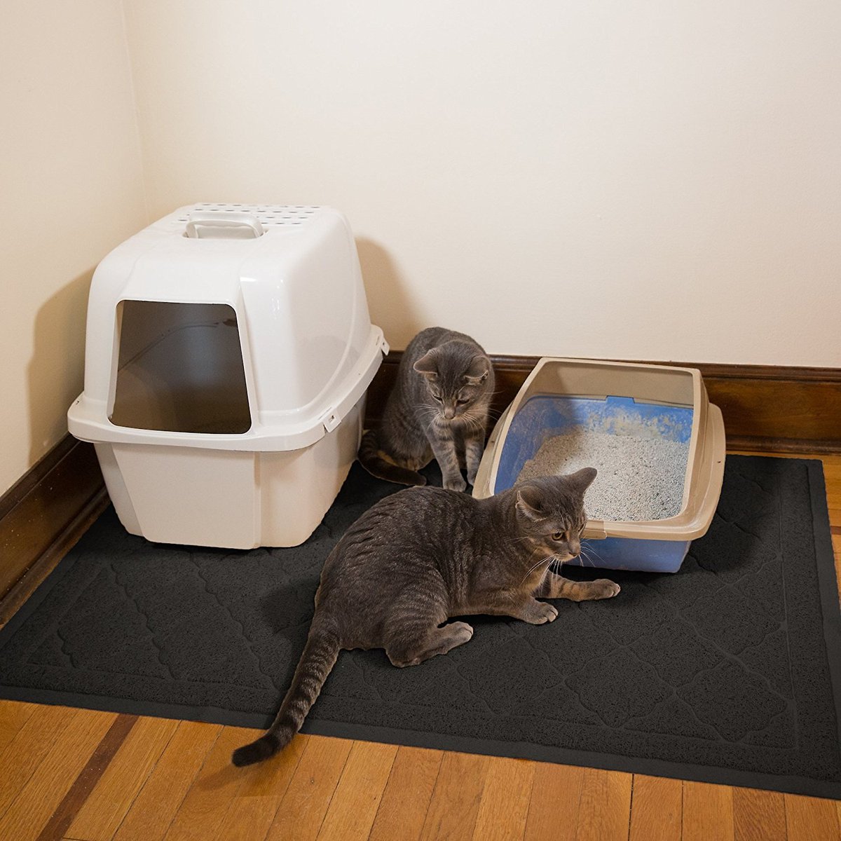 EASYOLOGY Premium Jumbo Size Cat Litter Mat, Black