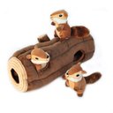 ZippyPaws Burrow Squeaky Hide & Seek Plush Dog Toy, Log & Chipmunks