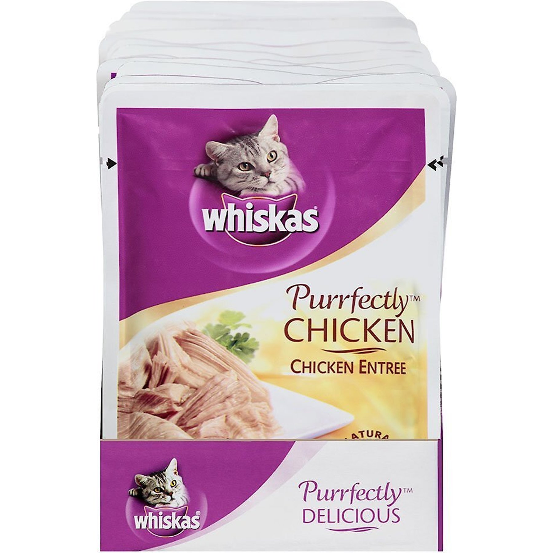 Whiskas Purrfectly Chicken Entree Cat Food Pouches, 3-oz, case of 24