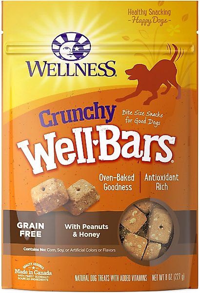Wellness Natural Grain Free Wellbars Crunchy Peanut and Honey Recipe Dog Treats Wellness Natural Grain Free Wellbars Crunchy Peanut and Honey Recipe Dog Treats