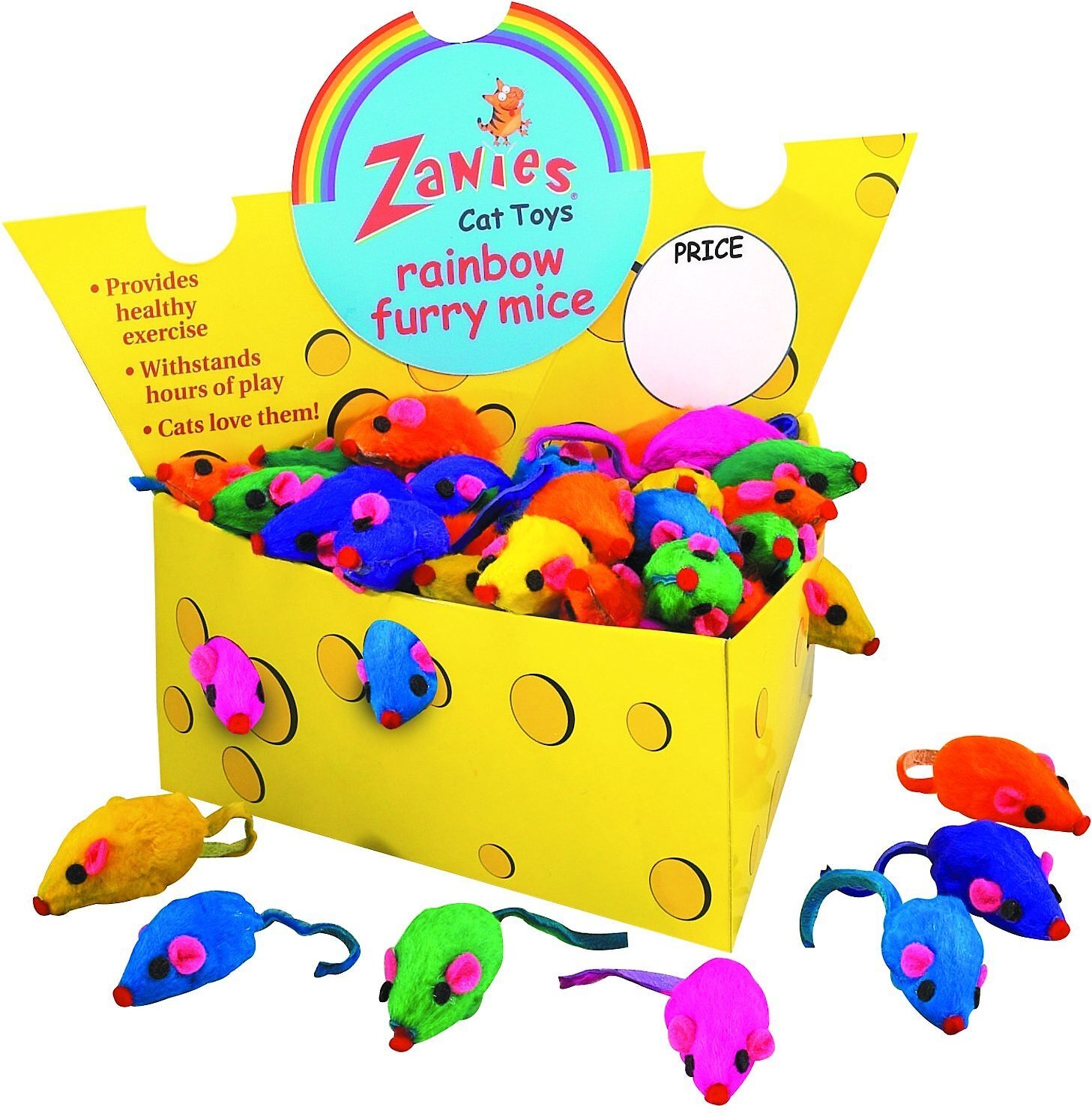 zanies rainbow mice cat toys