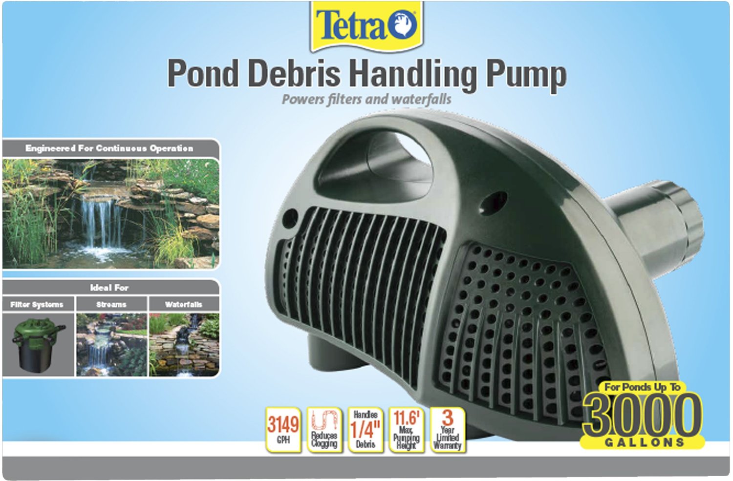 Tetra Pond 3600 GPH High Capacity Waterfall Pump for sale online 