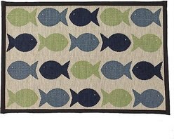 PetRageous Designs Kool Fishes Tapestry Mat, Small