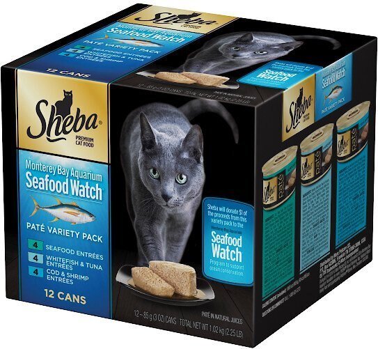 Discontinued SHEBA Premium Seafood Watch Pate Entrees Variety Pack