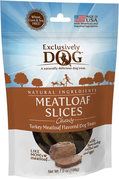 Exclusively Dog Turkey Meatloaf Slices Dog Treats, 7-oz bag slide 1 of 7