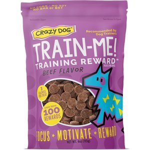 Crazy Dog Train-Me! Beef Flavor Dog Treats, 4-oz bag