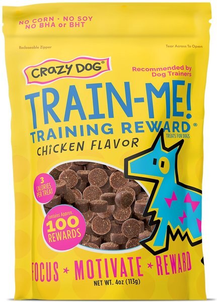 Crazy Dog Train-Me! Chicken Flavor Dog Treats, 4-oz bag slide 1 of 5