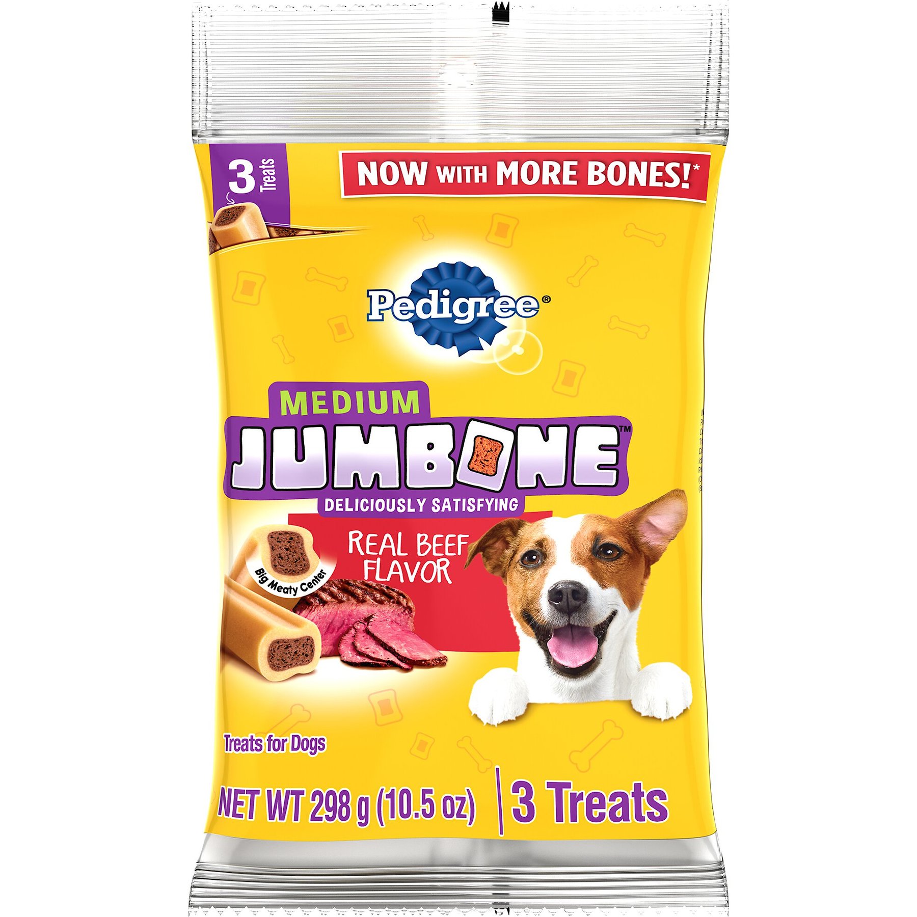 Pedigree Medium Jumbone Real Beef Flavor Dog Treats 3 count