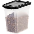 IRIS USA WeatherPro Dog, Cat, Bird & Small-Pet Food Storage Bin Airtight Container, Clear & Black, 10-lb/12.75-qt