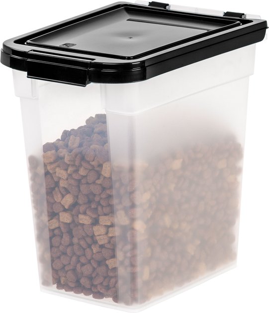 IRIS Airtight Pet Food Storage Container, Clear/Black, 12.75-qt - Chewy.com