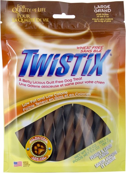 N-Bone Twistix Peanut & Carob Flavored Peanut Butter Flavored Large Dental Dog Treats, 5.5-oz bag, Count Varies slide 1 of 6