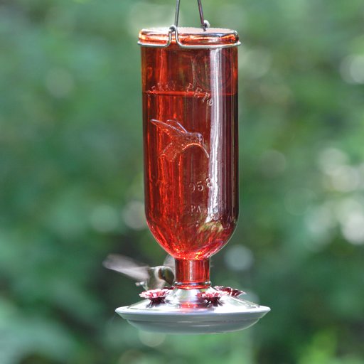 Perky-Pet Antique Bottle Hummingbird Feeder, Red