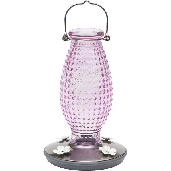 PERKYPET Hobnail Vintage Hummingbird Feeder, Cranberry