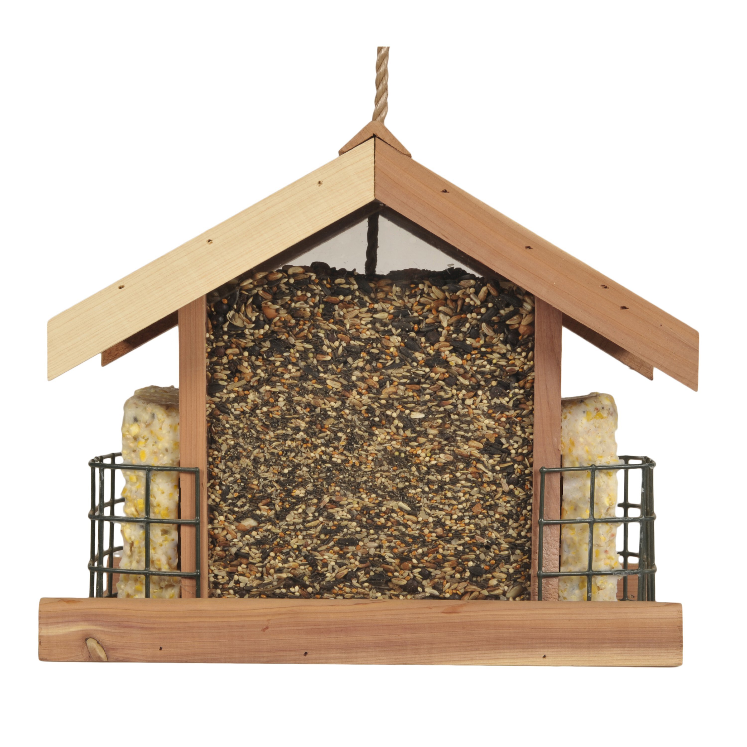 PERKYPET Deluxe Chalet Cedar Bird Feeder Customer Questions