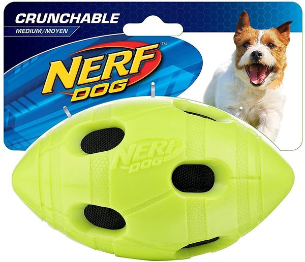 Nerf Dog Crunchable Football Dog Toy, Medium slide 1 of 5