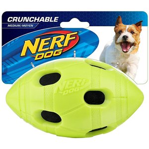 Nerf Dog Crunchable Football Dog Toy, Medium
