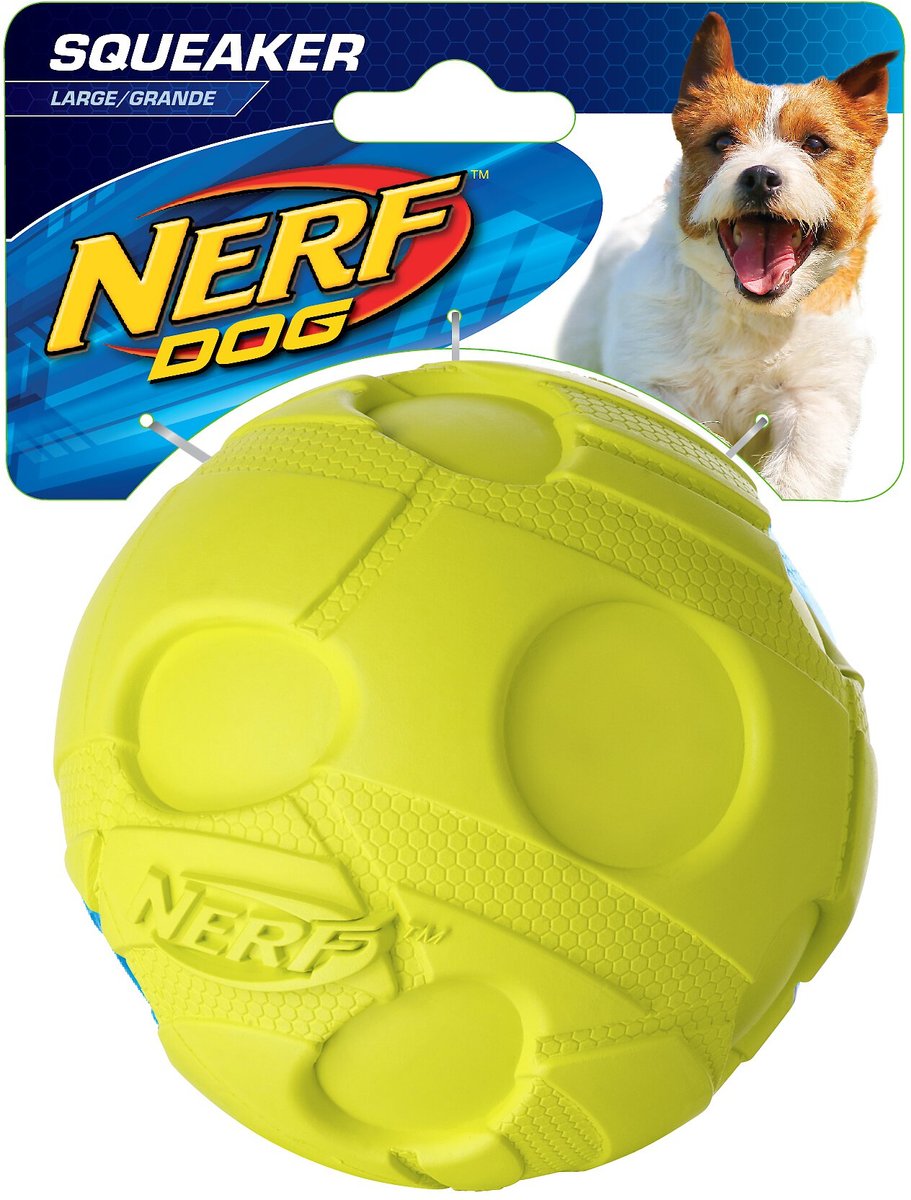 Nerf Dog Squeaker Bash Ball Dog Toy, 4-in