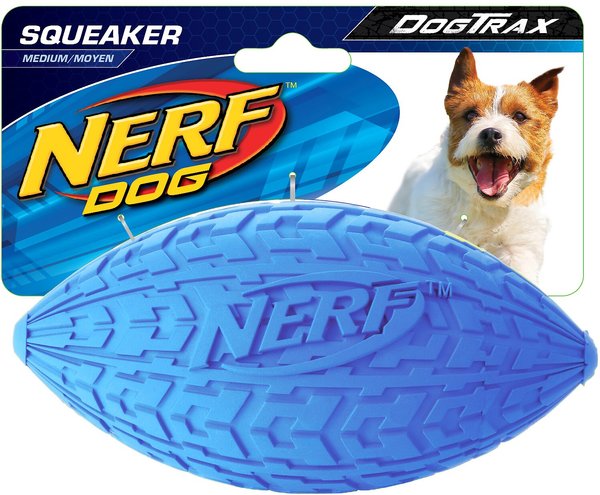 Nerf Dog Squeaker Tire Football Dog Toy, Medium slide 1 of 4