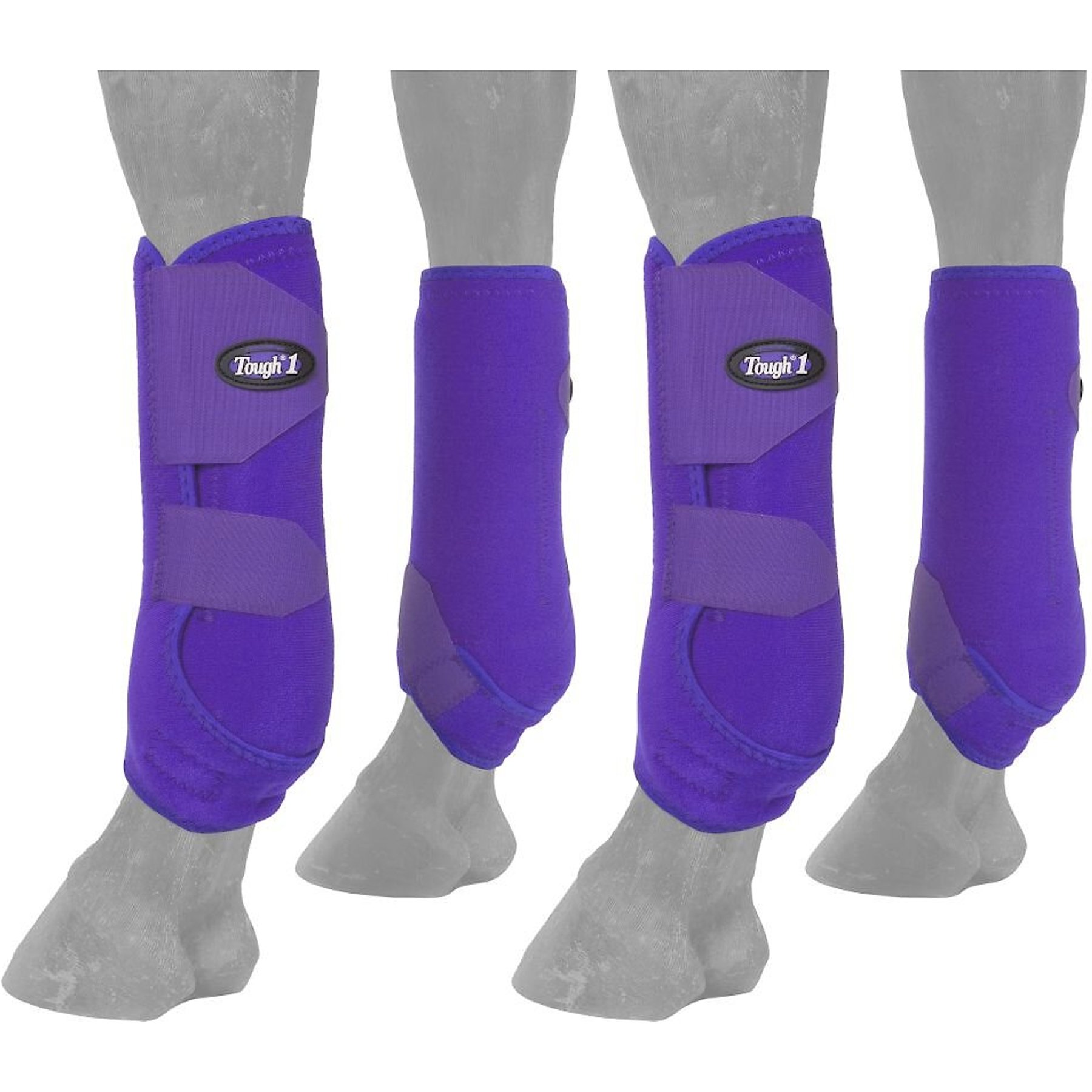 Tough1 Extreme Vented Horse Sport Boots Set, Purple, Large