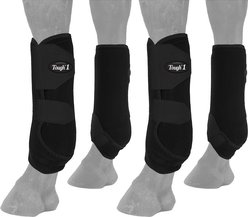 Tough1 Extreme Vented Horse Sport Boots Set, Black, Large