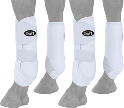 Tough1 Extreme Vented Horse Sport Boots Set, White, Small
