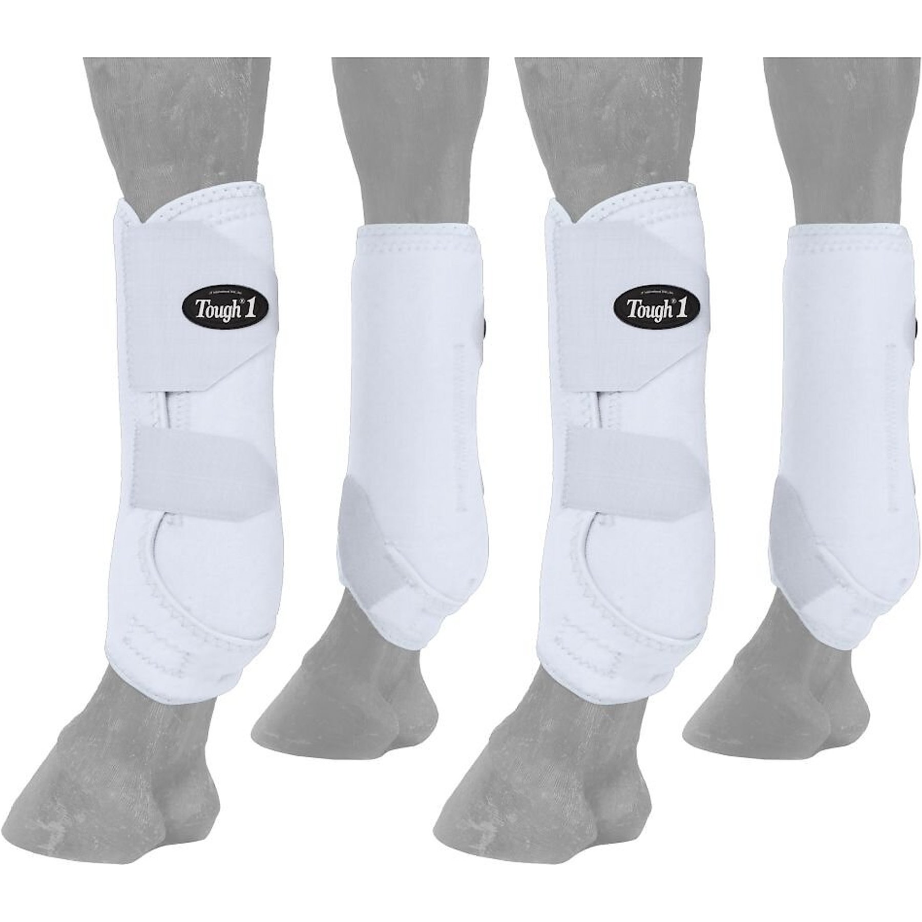 Tough1 Extreme Vented Horse Sport Boots Set, White, Medium