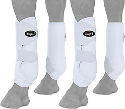 Tough-1 Extreme Vented Horse Sport Boots Set, White, Large