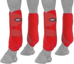 Tough1 Extreme Vented Horse Sport Boots Set, Red, Small