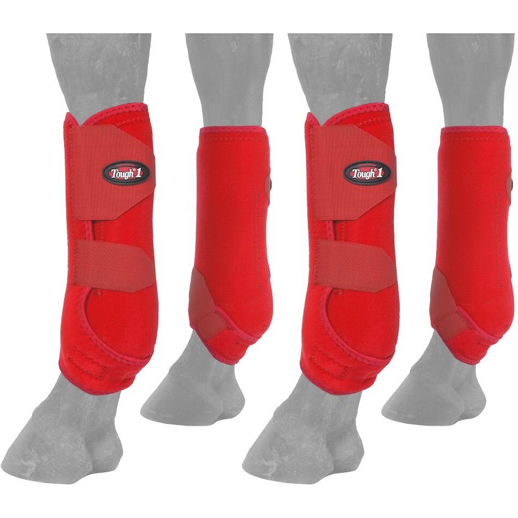 Tough1 Extreme Vented Horse Sport Boots Set, Red, Medium