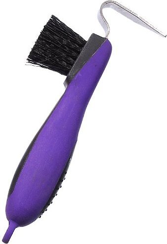 Tough-1 Great Grip Hoof Pick & Horse Brush, Purple slide 1 of 3