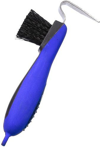 Tough-1 Great Grip Hoof Pick & Horse Brush, Royal Blue slide 1 of 2