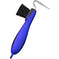 Tough-1 Great Grip Hoof Pick & Horse Brush, Royal Blue