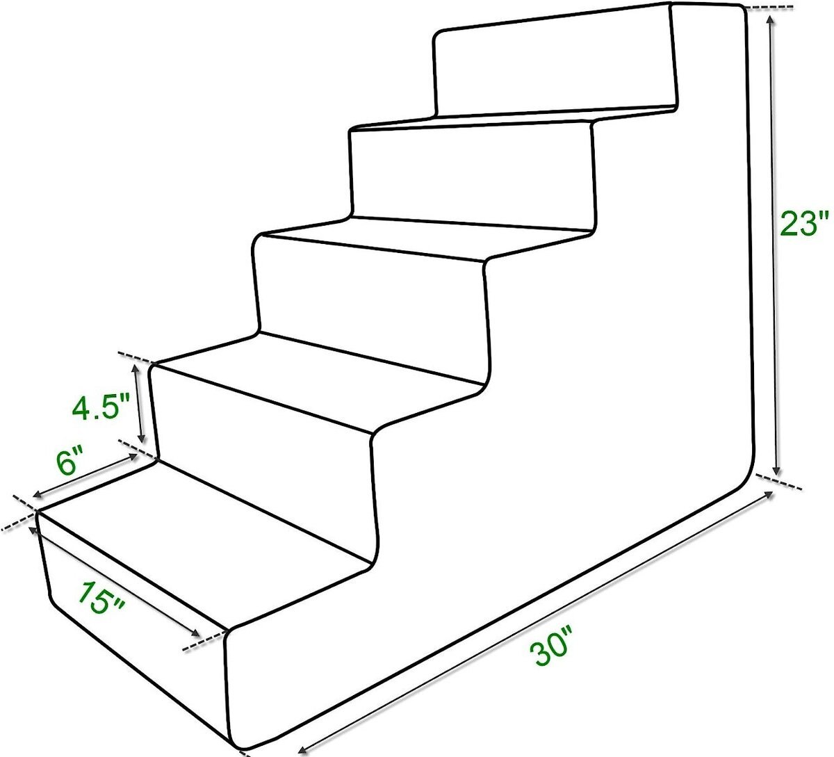 BEST PET SUPPLIES Foam Cat & Dog Stairs, White Lambswool, 5Step