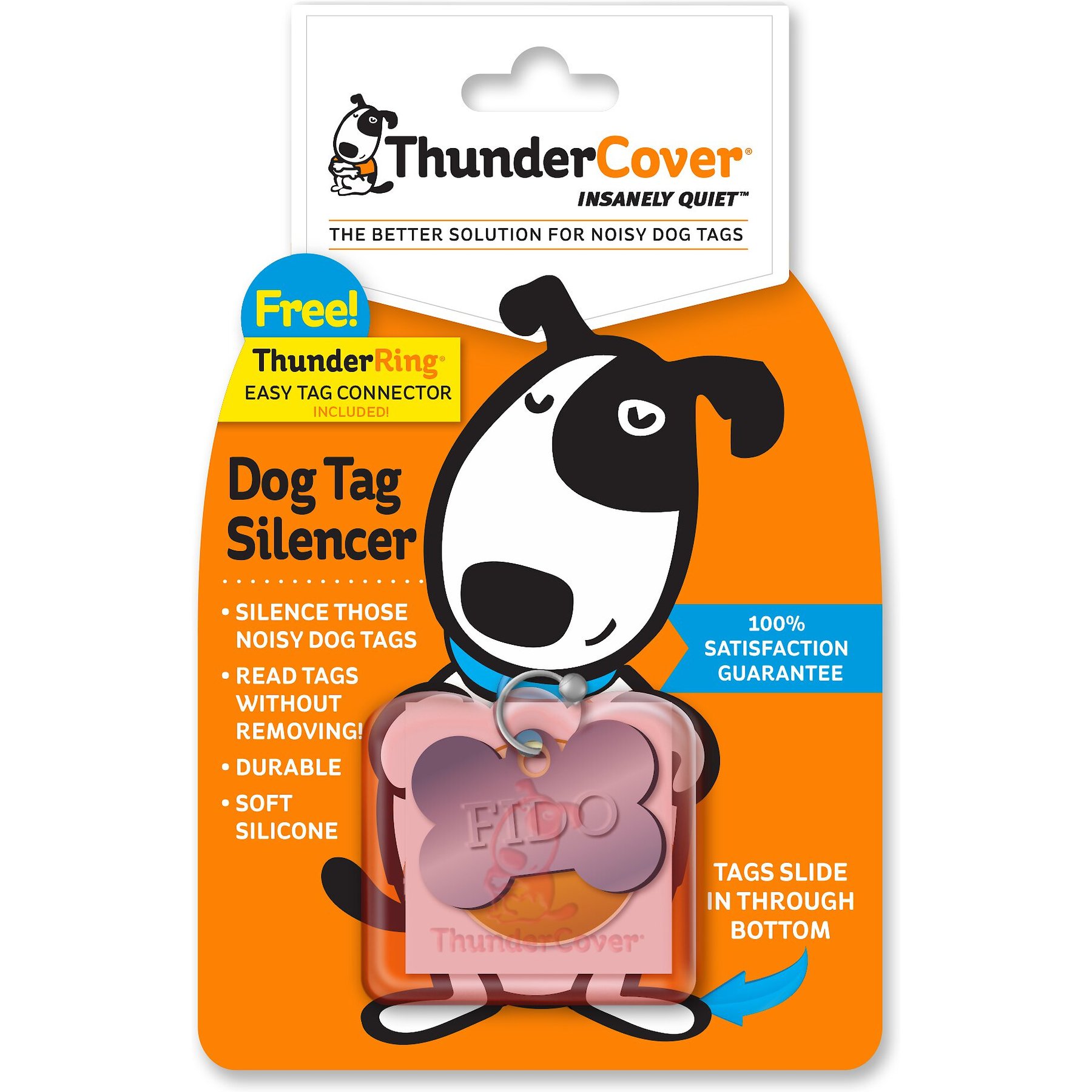 THUNDERCOVER Dog Tag Silencer Clear Chewy