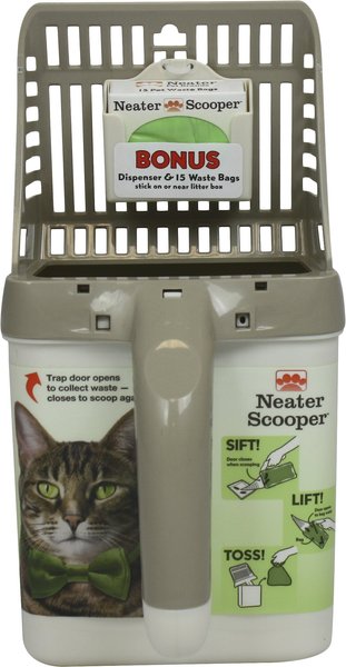 Neater Pets Neater Scooper Scoop-to-Bag Cat Litter Scoop, Tan slide 1 of 12
