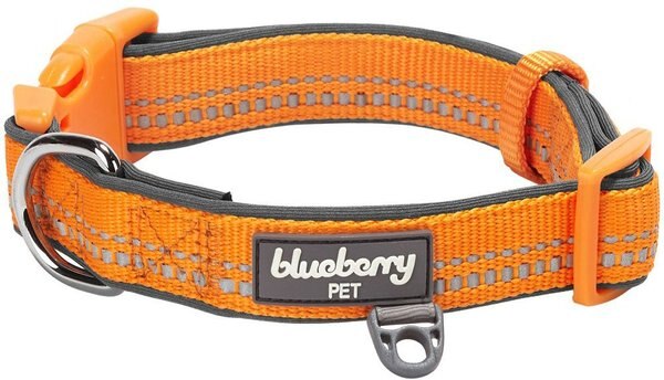 Blueberry Pet 3M Spring Pastel Polyester Reflective Dog Collar, Pastel Orange, Small: 12 to 16-in neck, 5/8-in wide slide 1 of 7