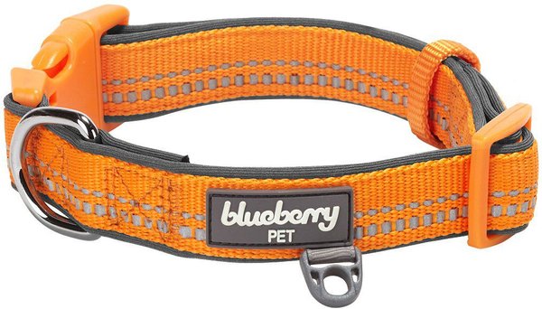 Blueberry Pet 3M Spring Pastel Polyester Reflective Dog Collar, Pastel Orange, Large: 18 to 26-in neck, 1-in wide slide 1 of 7