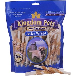 Kingdom Pets Chicken & Rawhide Jerky Wraps Dog Treats, 32-oz bag