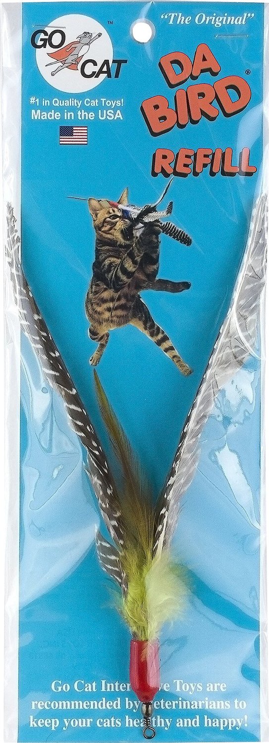 GO CAT Da Bird Original Feather Teaser Wand Replacement Cat Toy