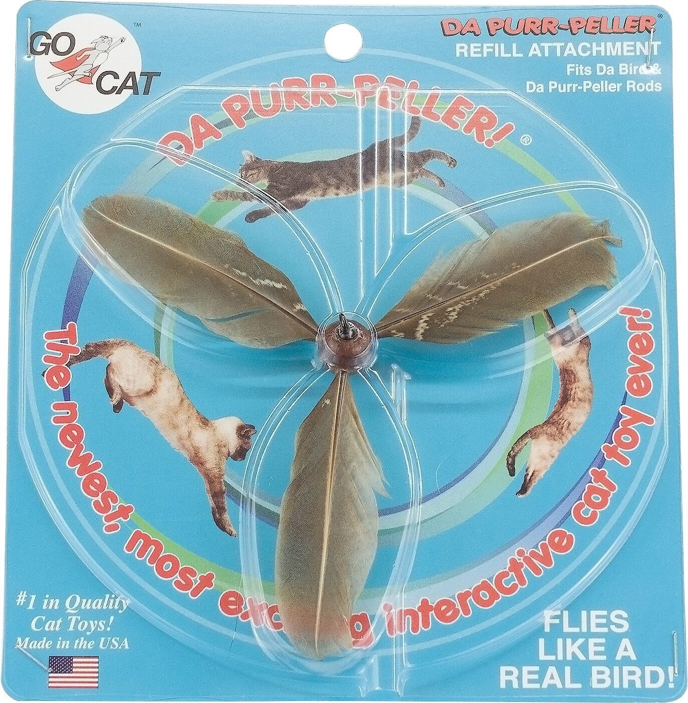 Go Cat Da Bee Teaser Wand Value Pack – Includes Wand + 3 Bee Attachments For Interactive Cat Play