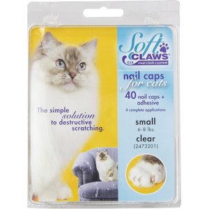 Soft Claws Cat Nail Caps, 40 count, Small, Clear