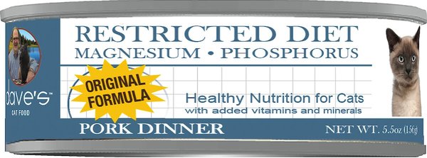 Dave's Restricted Diet Grain Free Magnesium Phosphorus Pork Dinner Canned Cat Food Dave's Restricted Diet Grain Free Magnesium Phosphorus Pork Dinner Canned Cat Food