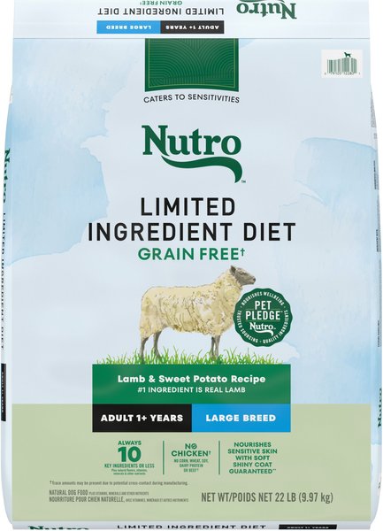 Nutro Limited Ingredient Diet Sensitive Support with Real Lamb & Sweet Potato Grain-Free Large Breed Adult Dry Dog Food, 22-lb bag slide 1 of 9